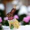 Old World Christmas 4.25 In Chocolate Easter Bunny Tree Ornament , Ornament Foiled Sitting Pink Bow